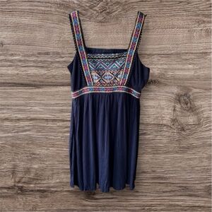 Shyanne Bootbarn Black Needlepoint Embroidered Knee Length Dress Sz S